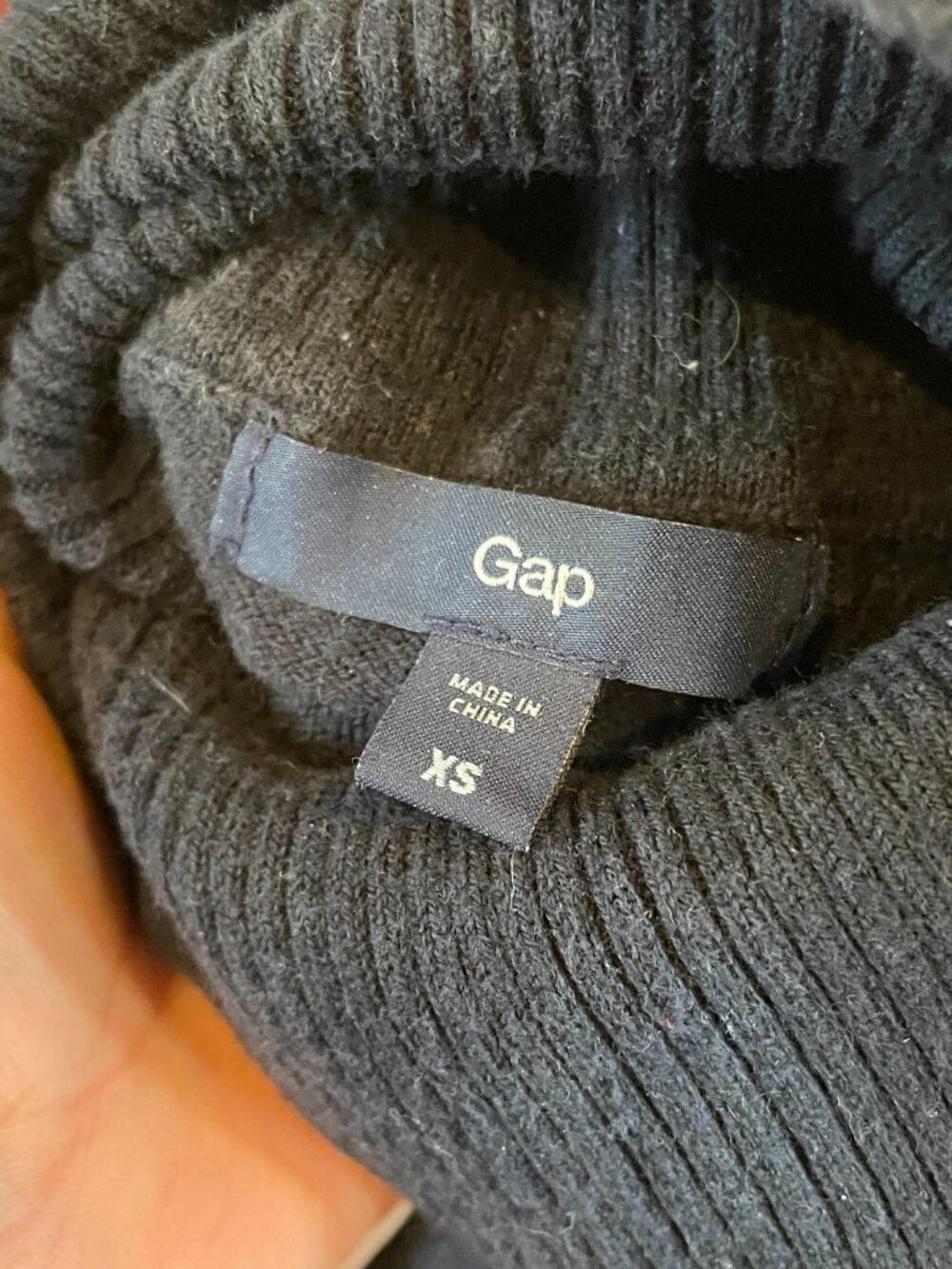 Gap Navy Turtleneck Cotton Nylon Lycra Knit Top xs - Picture 7 of 7
